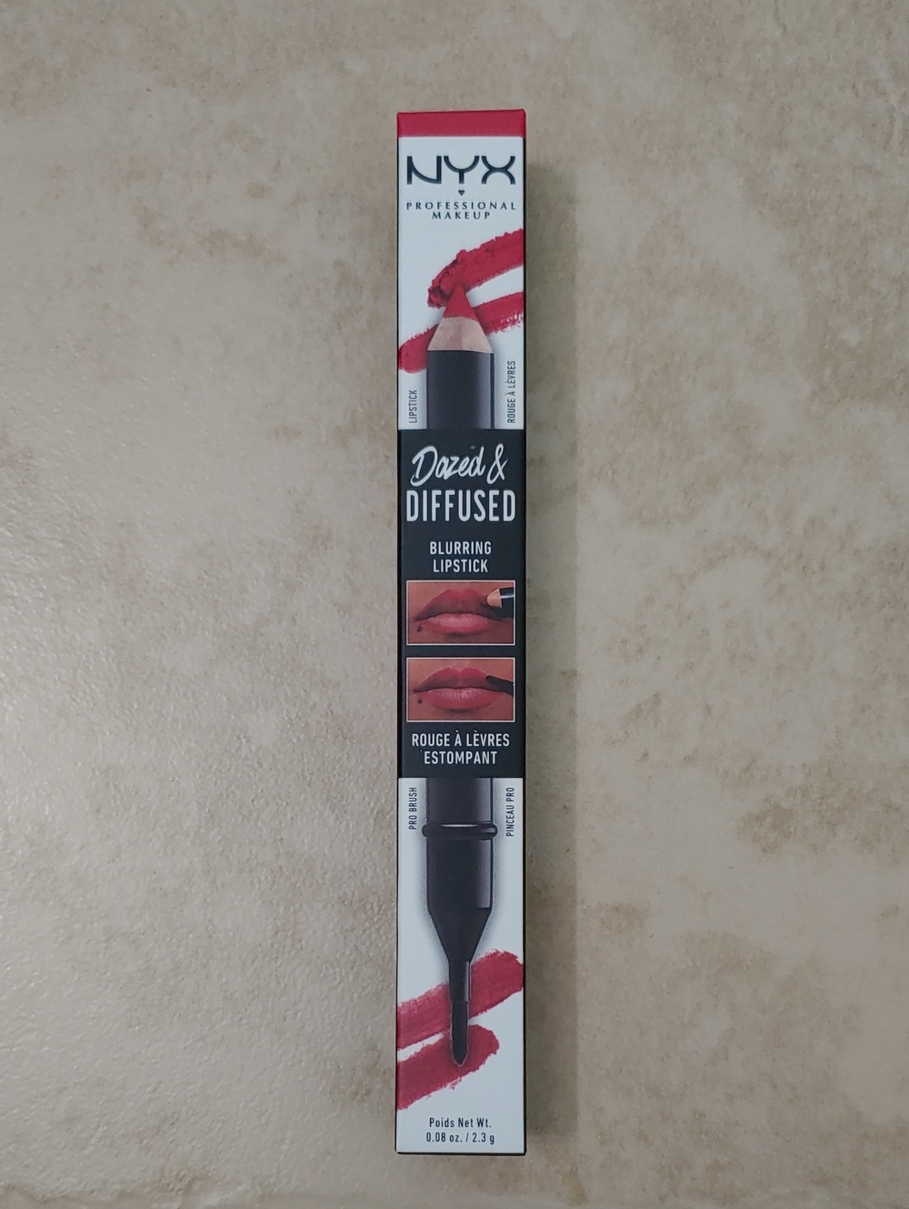 NYX Dazed & Diffused Blurring Lipstick Pen Red "Let's Party" Dual End - Unopened
